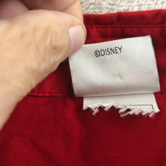 Disney Store Men Shirt Size 2XL Red Mickey Mouse Ink & Pain Dept Uniform Classic - Picture 7 of 10
